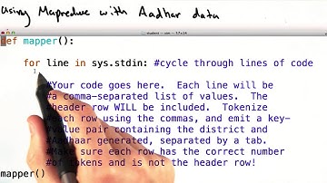 Mapper and Reducer with Aadhaar Data - Intro to Data Science