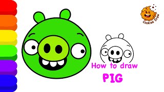How to draw Angry Bird - Pig | Kids easy drawing screenshot 2