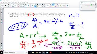 Related Rates Worksheet #1 Problems 1-3