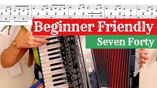 BEGINNER ACCORDION SHEET MUSIC - (Seven Forty - 7:40) - Klezmer, Jewish