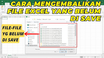 Cara Mengembalikan File Excel yang Belum Disimpan atau di Save | Tutorial Microsoft Excel