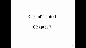 Cost of Capital Advanced Video 1