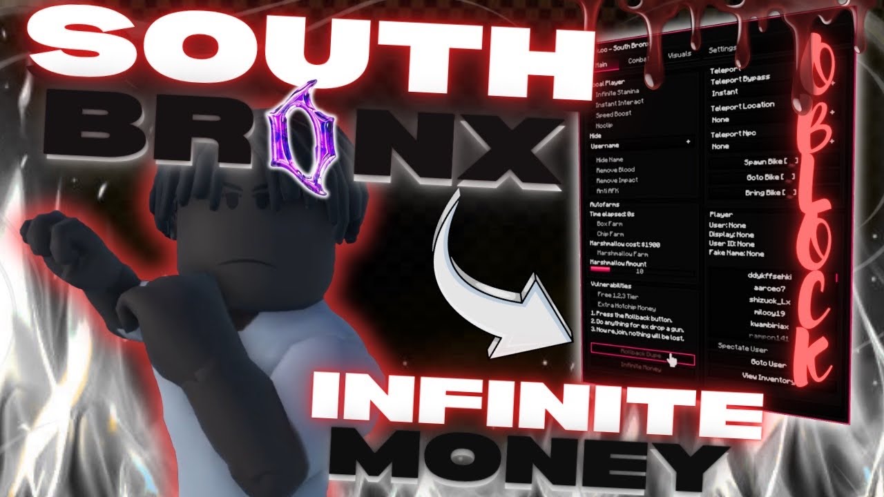 South Bronx Script Pastebin | Rollback dupe, INF money, KILL ALL, etc ...