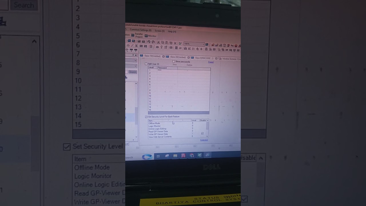 proface ki hmi m password lagana