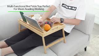 Comokin Bamboo Drawer Organizers Kitchen Adjustable Tray