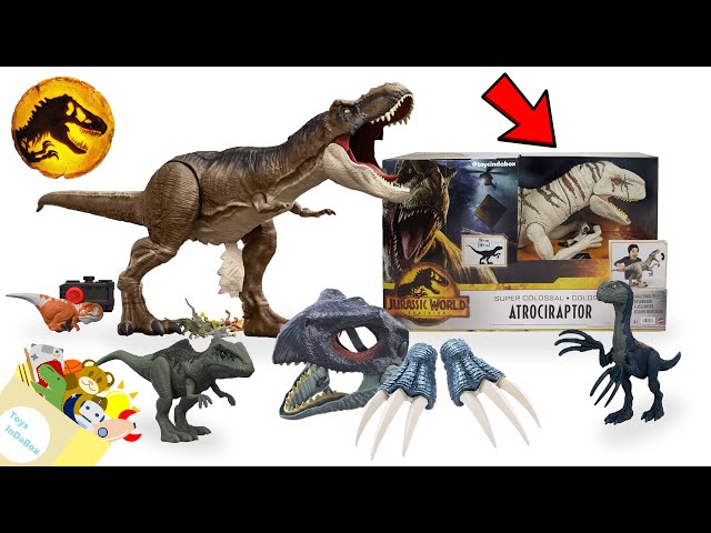 Boneco Dinossauro Jurassic World Atrociraptor - Colossal Gigante 93cm + 20  mini dinossauros