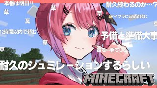 【Minecraft】inにじ鯖!! 明日が本番！今度こそしっかり耐久シミュレーション!!【倉持めると/にじさんじ】