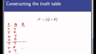 Truth tables, part 4 (Screencast 2.1.5)
