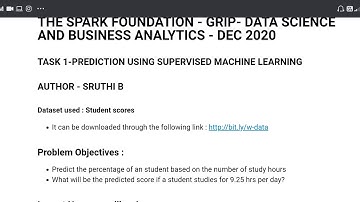 THE SPARKS FOUNDATION -GRIP TASK 1 : Data Science and Business Analytics