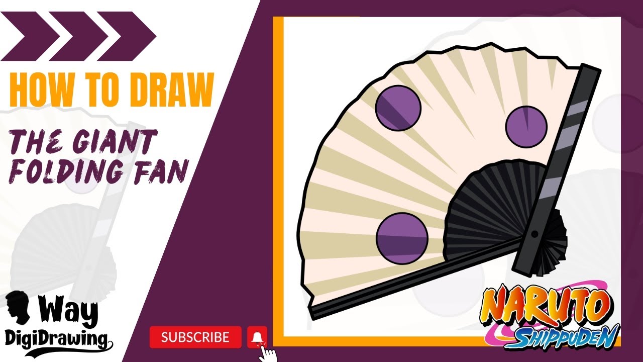 How to Draw Kyodai Sensu (The Giant Folding Fan) Temari's Fan from