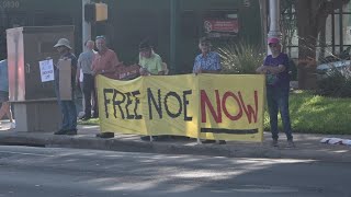 Organizations protest at Waco courthouse calling for release of ICE detainees
