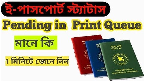 Passport Status Check | Passport Pending in Print Queue এর মানে কি? Passport Status Meaning Bangla