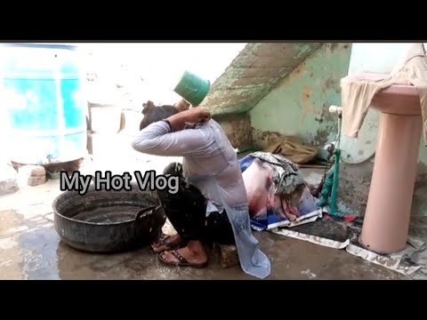 Village Girl Bathing In Home In Desi Style 🥀 @hotvlogvillage