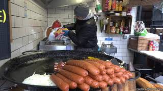 Huge Sausages From Poland And Fries. London Street Food, Camden Town