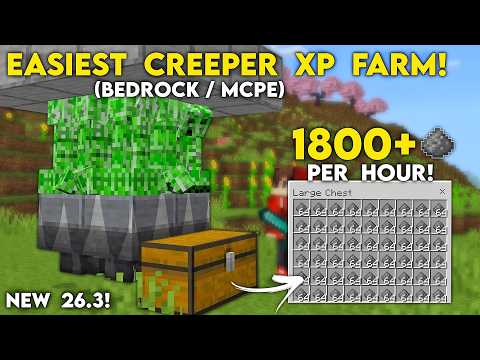 NEW 26.3 EASIEST CREEPER FARM in Minecraft Bedrock! (1800+/H!)