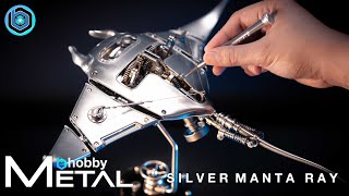 Steampunk Silver Manta Ray Mechanical 3D Metal | Speed Build | Metal Kit