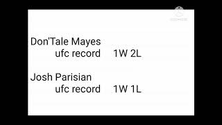 Don'Tale Mayes VS Josh Parisian | UFC Fight Night Preview & Picks | Pinoy Sports Picks