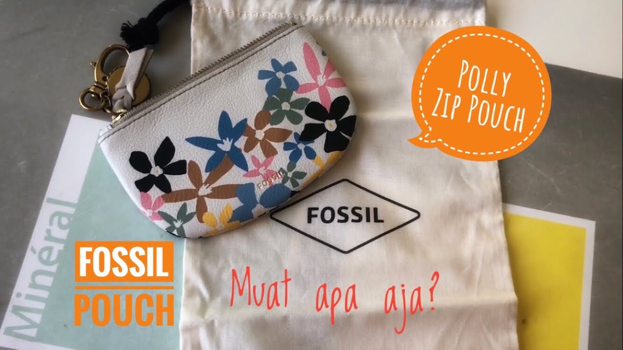 Pochette Zip Cuir Fossil Polly Marron - Accessoire Homme Neuf Avec étiquettes - EAN 4064092043778