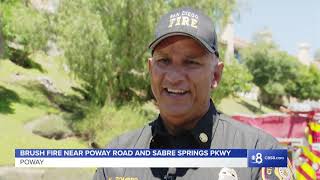 Update given on brush fire  in Poway canyon