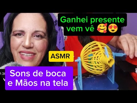 Asmr- mãos na tela + sons de boca e mostrando presentes 🥱🤤😴 #asmrarrepios