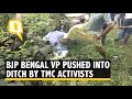 Bengal bjp vice president kicked into a ditch by tmc activists  the quint