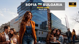 ☀️ Street walking -Sofia 🇧🇬 Bulgaria - March - 2024 - 4k 60 FPS