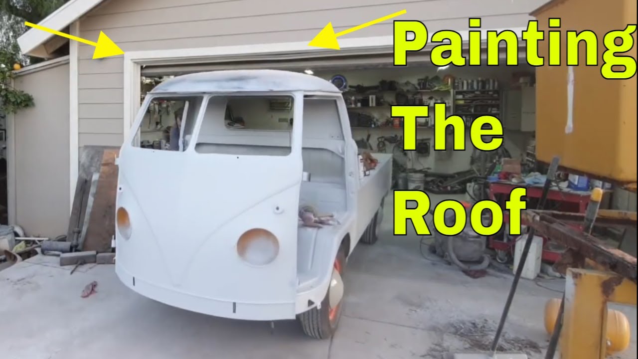 VW Single Cab Bucket Truck Restoration – Painting the Roof the