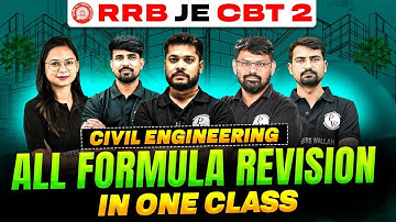 RRB JE CBT 2 Civil Engineering | RRB JE ALL CIVIL ENGINEERING FORMULA REVISION In 1 Class