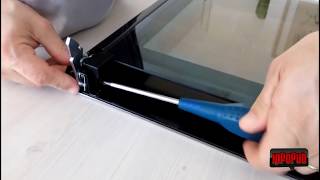 How to remove and clean the door from the Whirlpool built-in oven