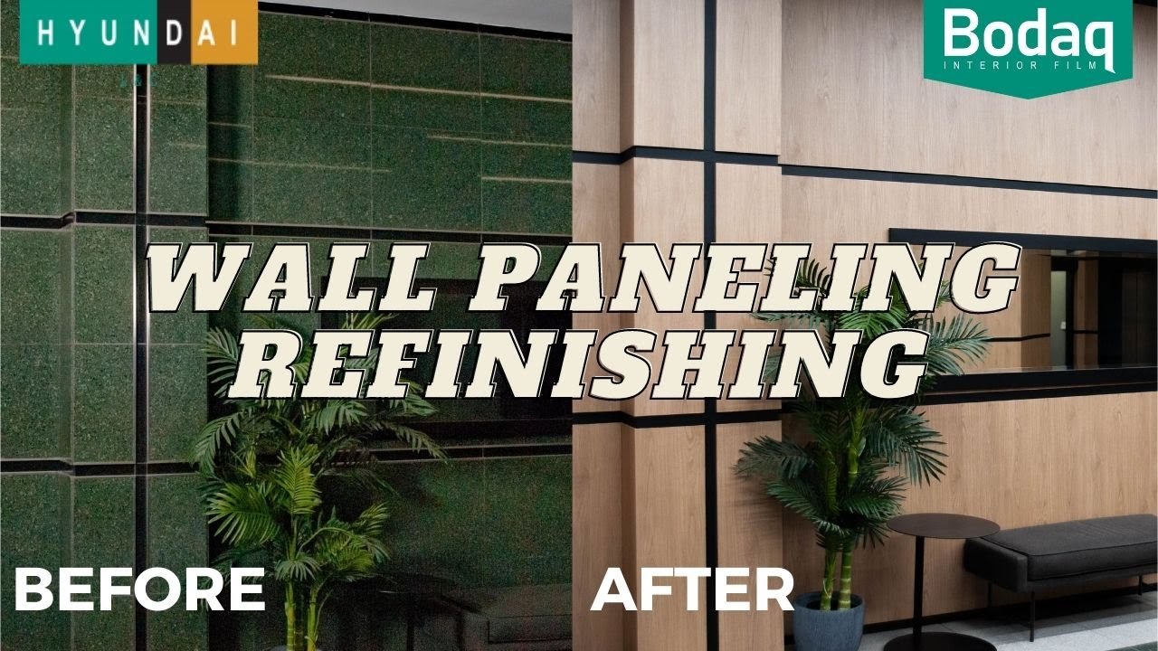 Lobby Upgrade | Wall Panels Refinishing With Bodaq Interior Film | Commercial Interior Design