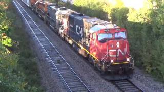 Goderich and Exeter Train 432 with 4 Locomotives and CN 5800 Leading!