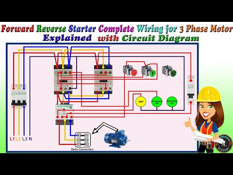 Forward Reverse Starter Complete Wiring for 3 Phase Motor / Forward Reverse Motor Control Connection