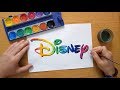 How to draw a rainbow Disney logo