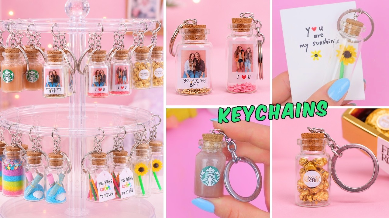 8 DIY Mini Bottle KEYCHAINS You'll Want To Make and Gift