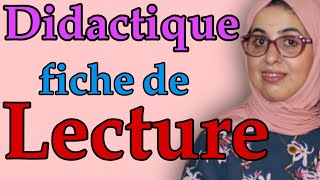 Didactique fiche de lecture enseignement primaire