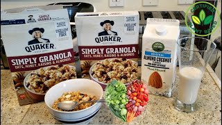 Quaker Simply Granola Cereal & Open Nature Almond Coconut Milk Food Review