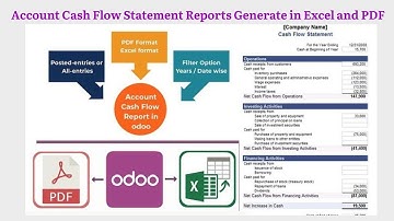 Account Cash Flow Statement Reports Generate in Excel and PDF in #OdooERP