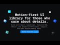 SHSF UI: Motion-First UI Components with Smooth Animations