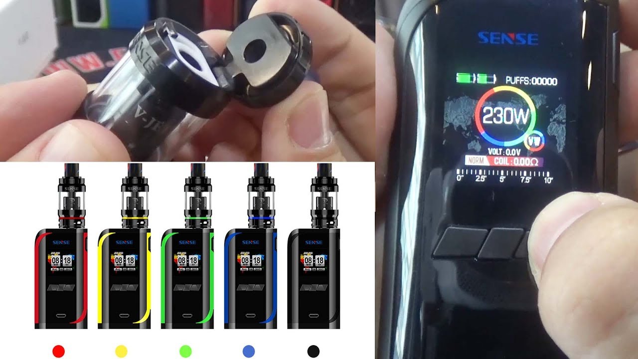 Sense V Jet 230w Kit with V-Jet tank 4.5ml  | the best HD color screen | flip hinger top fill