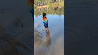 Teach your kids to fish. Teaching 6 year old to cast on her pink rod. #fishing #kids #teachkids