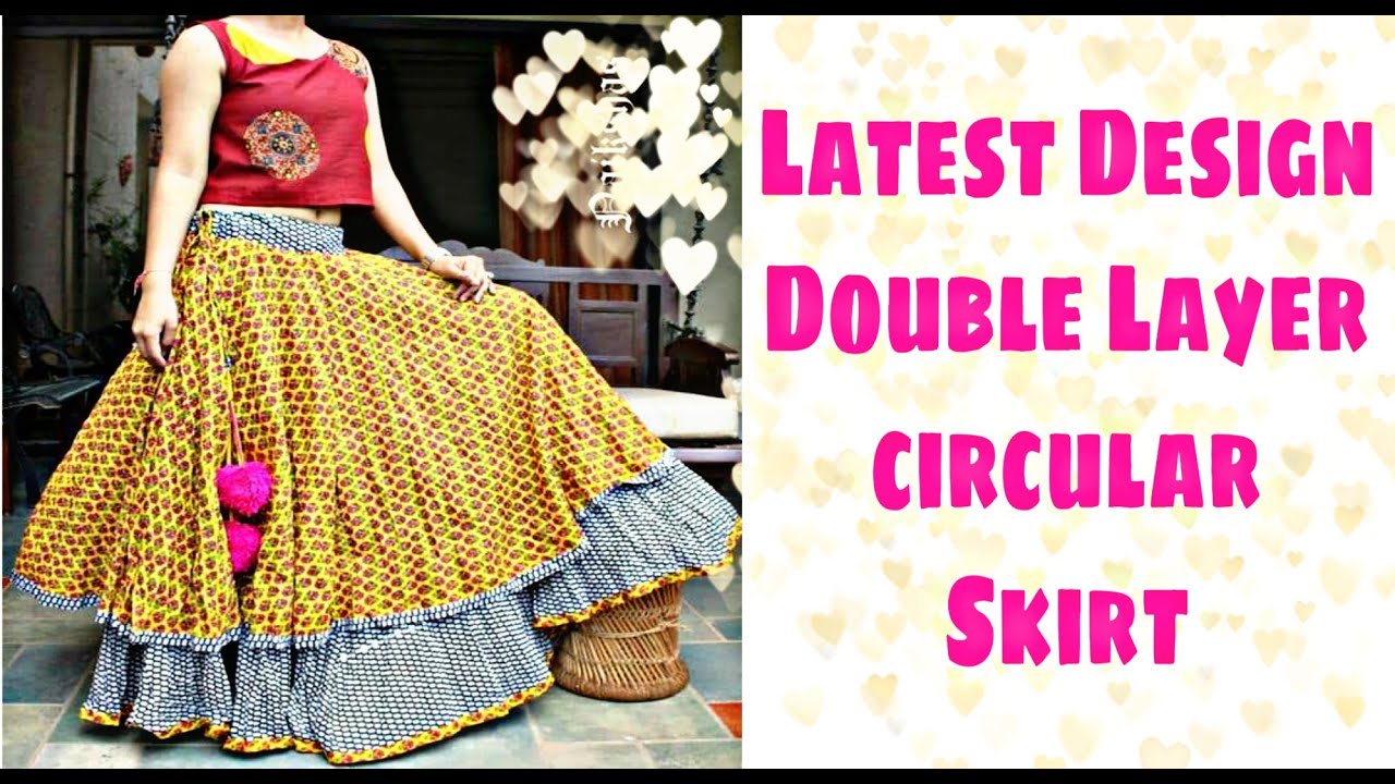 Two Layer Lehenga Style Skirt/Designer Double Layer Umbrella Cut