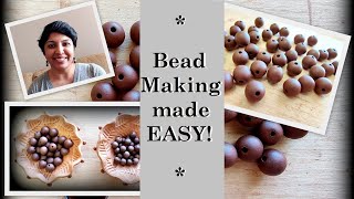 Bead making made easy! | Quick and easy way to make terracotta round beads #paintedearthbyneha