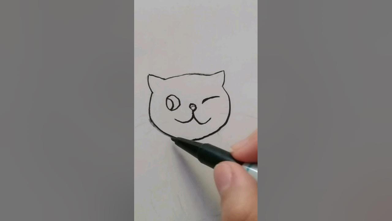 drawing a easy cat cute😍 - YouTube