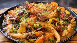 Smoked Pork Ribs Stew Peas With Red Kindney Beans | Real Jamaican Flavor