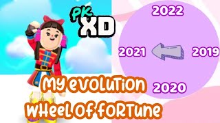 Pk Xd MY EVOLUTION WHEEL OF FORTUNE  2020/ 2021/2022 ¶ شخصياتي بعجلة الحظ 💭 #pkxd #evolution screenshot 1
