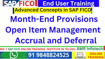 SAP FICO  End User Training videos in Telugu - Open Item Management - Month End Provisions