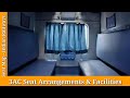 Third AC (3AC) Seats Layout of Train Coach, Coach Interiors,Indian Railway, Facilities