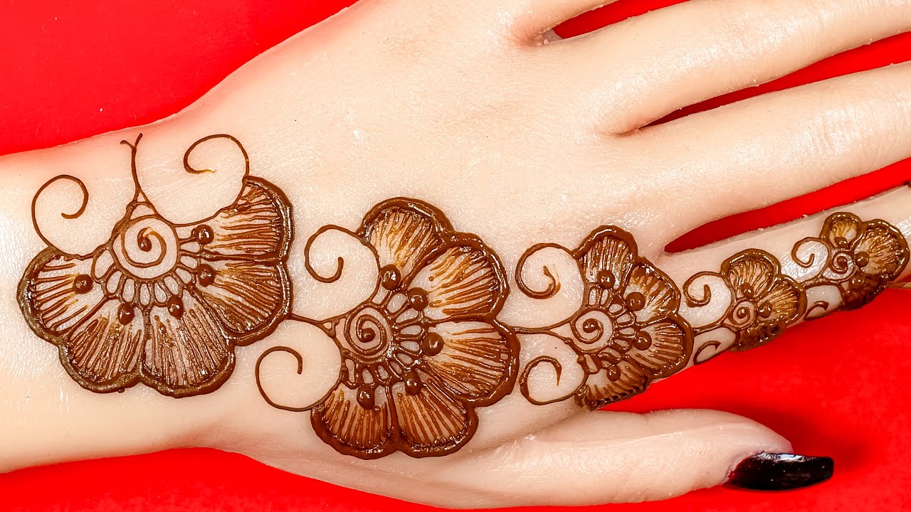 Easy Designer Arabic Backhand Mehndi Design | Simple Mehndi Design ...