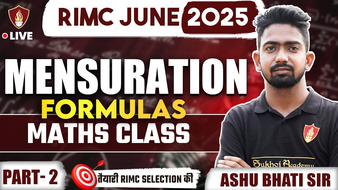 RIMC Maths Mensuration Formulas | Best RIMC Online Coaching Math Class