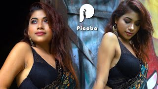 Priyanka in Black Saree | Copyright Free | Saree Fashion | Saree Shoot | Saree Naree Video | Picoba